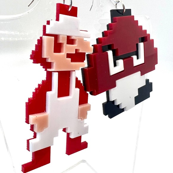 Super Mario Earrings - Mushroom Earrings - Y2K Earrings - Gamer Accessories - Picture 7 of 10